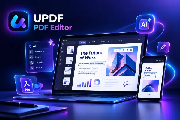 UPDF PDF Editor for editing and managing PDF documents.